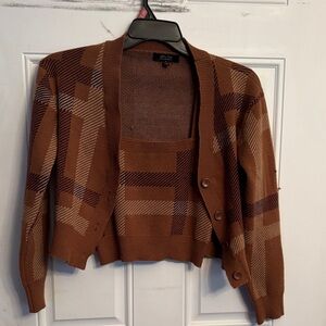 Junior’s size Small Cropped Cardigan with tank